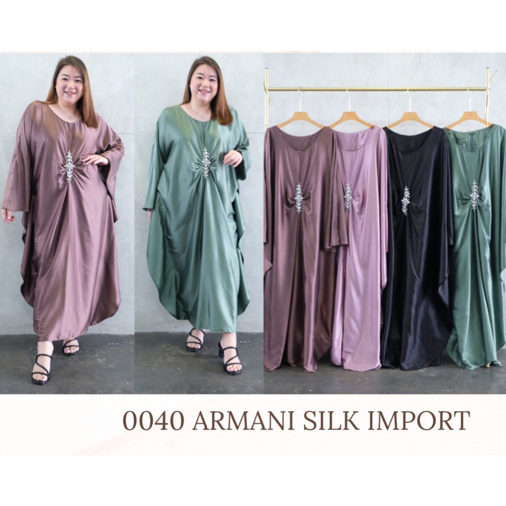 JUMBO 0040 MISHA KAFTAN DRESS BIGSIZE MATERIAL ARMANI SILK IMPORT FIT TO XXL MAXIDRESS