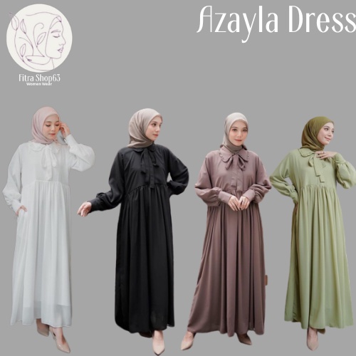 Baju Gamis Azayla Dress Bahan Ceruty Babydoll Lapis Asahi