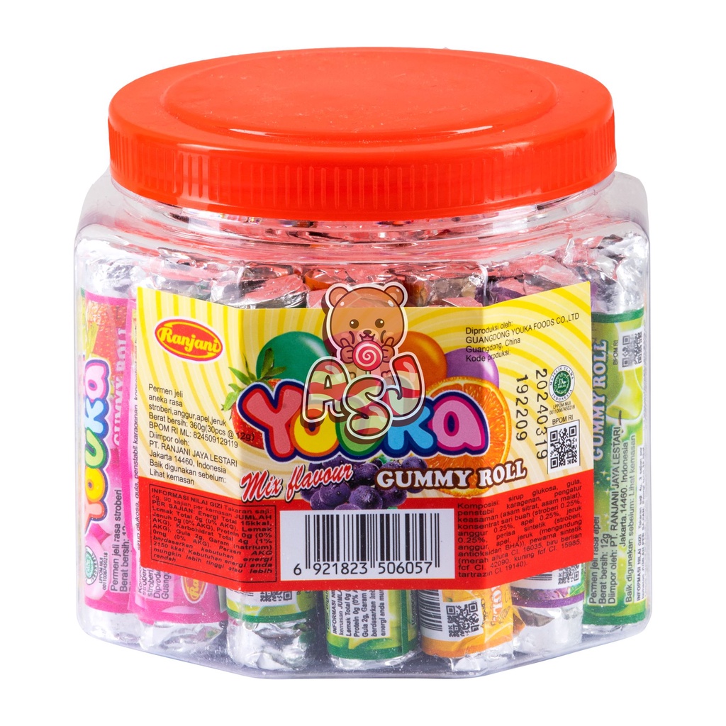 

RANJANI YOUKA GUMMY ROLL TOPLES ISI 30 X 16GR