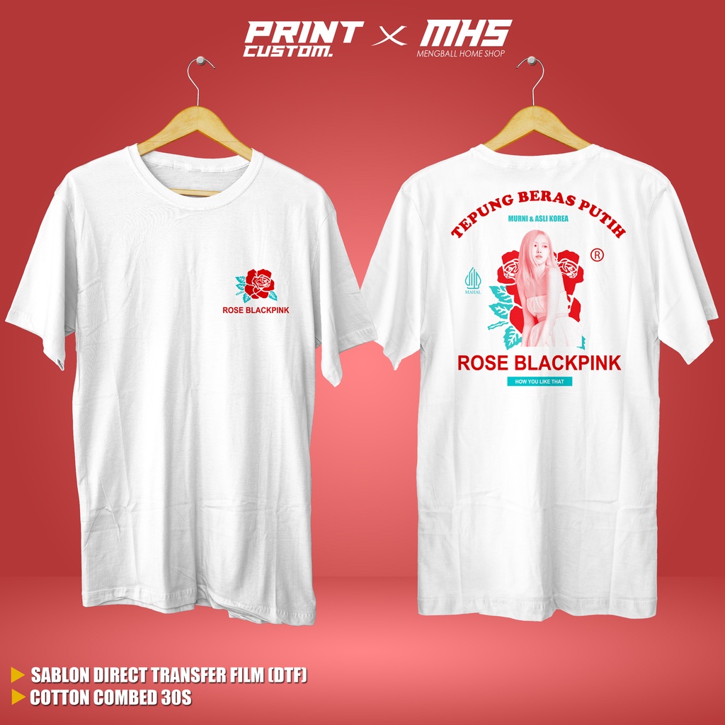 TERBARU - KAOS BAJU ROSE BLACKPINK COTTON COMBED 30S PREMIUM KAOS BLACKPINK KAOS ROSE KAOS JISSO