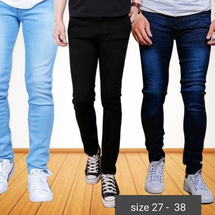 Borong Laris CELANA JEANS PRIA SLIM FIT PENSIL SOFT JEANS STREECTH