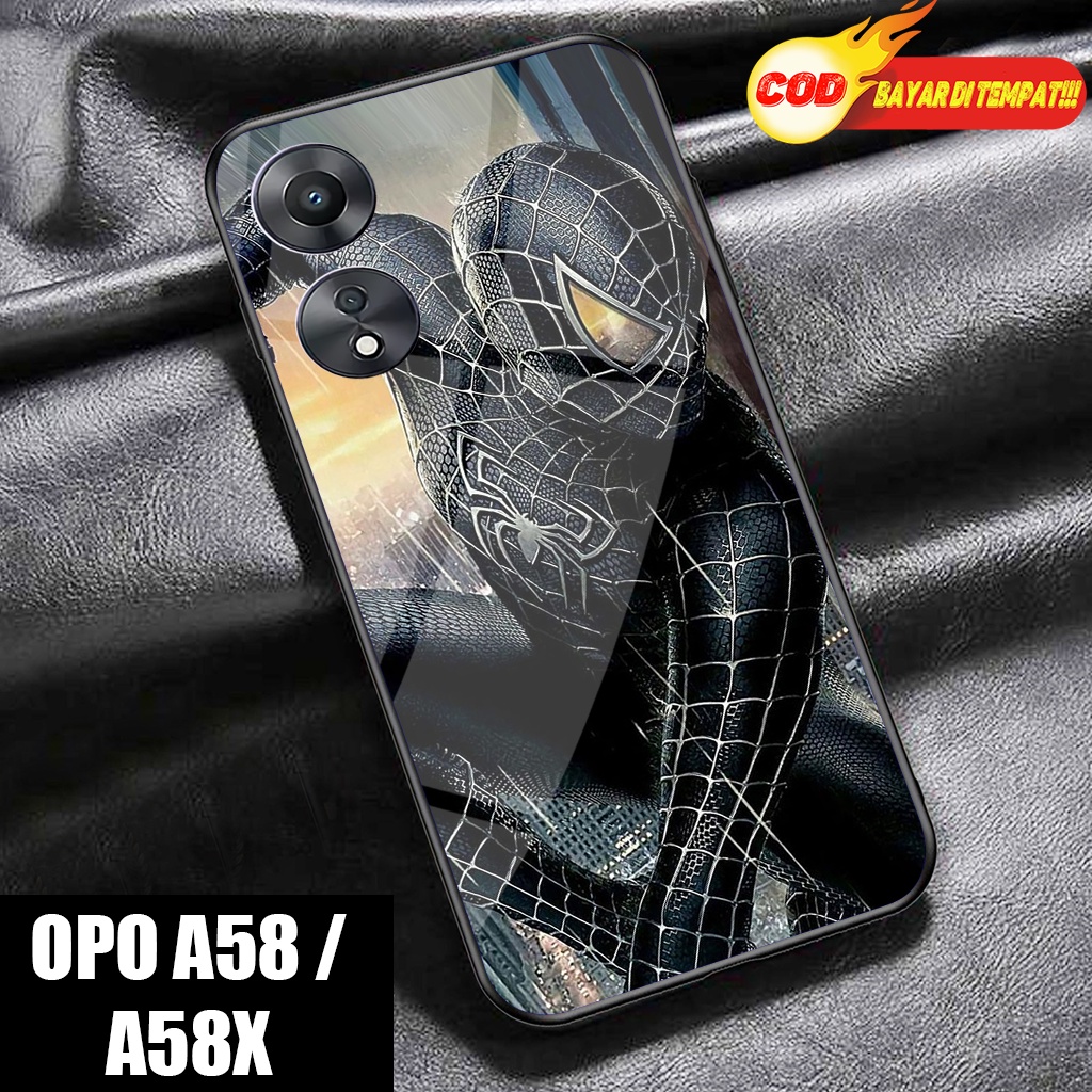 Case Glosy OPPO A58 5G - SPDRMAN -Hardcase Glossy 2D -OPPO A58X- Silikon OPO A78 -Softcase OPO A95- 