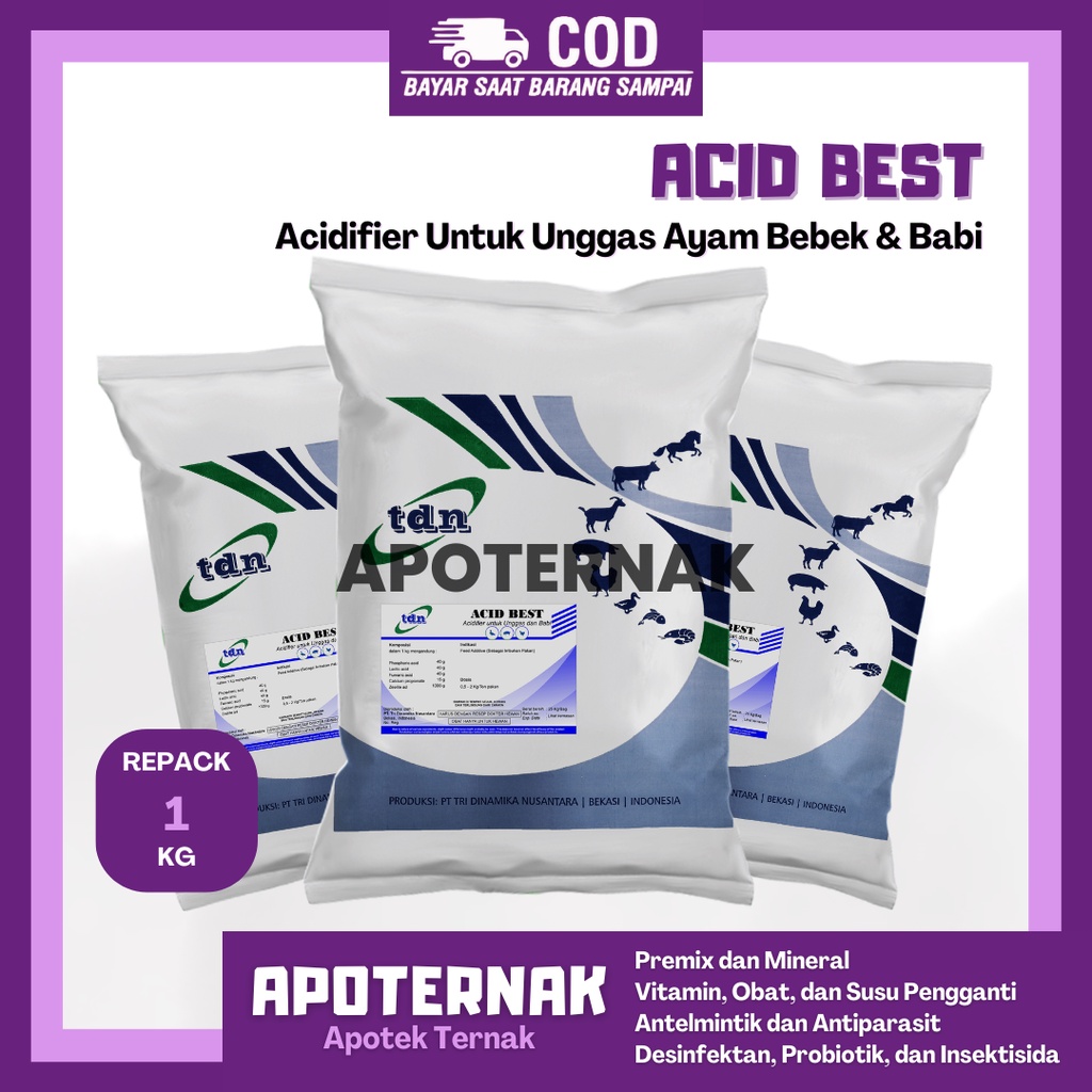 ACID BEST 1 kg | Acidifier Growth Promotor | Acidifier Ayam | Acidifier Unggas | Acidifier Bebek | Feed Additive Ayam | Seperti ORGACIDS