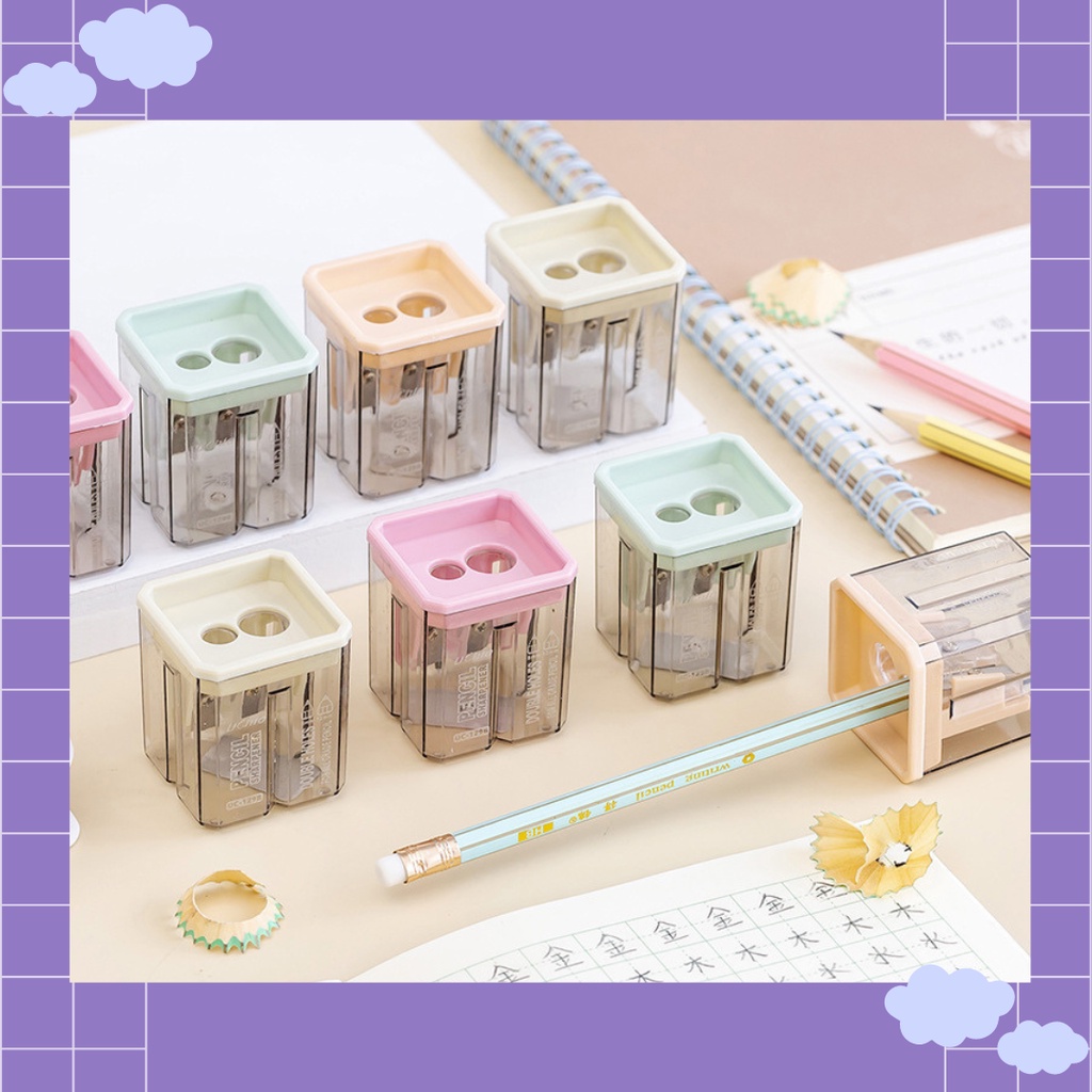

[JF] Rautan Pensil Transparan Pastel 2 Holes Serutan Pensil - JT0030