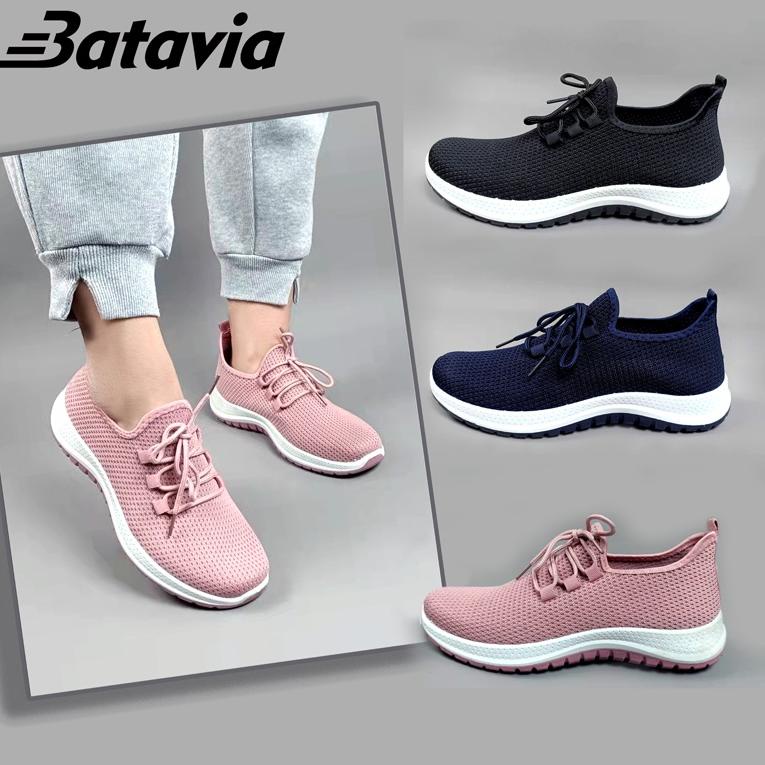 BEST SELLER Batavia 2023 baru sepatu impor wanita rajut premium bernapas olahraga bebas biaya kirim 