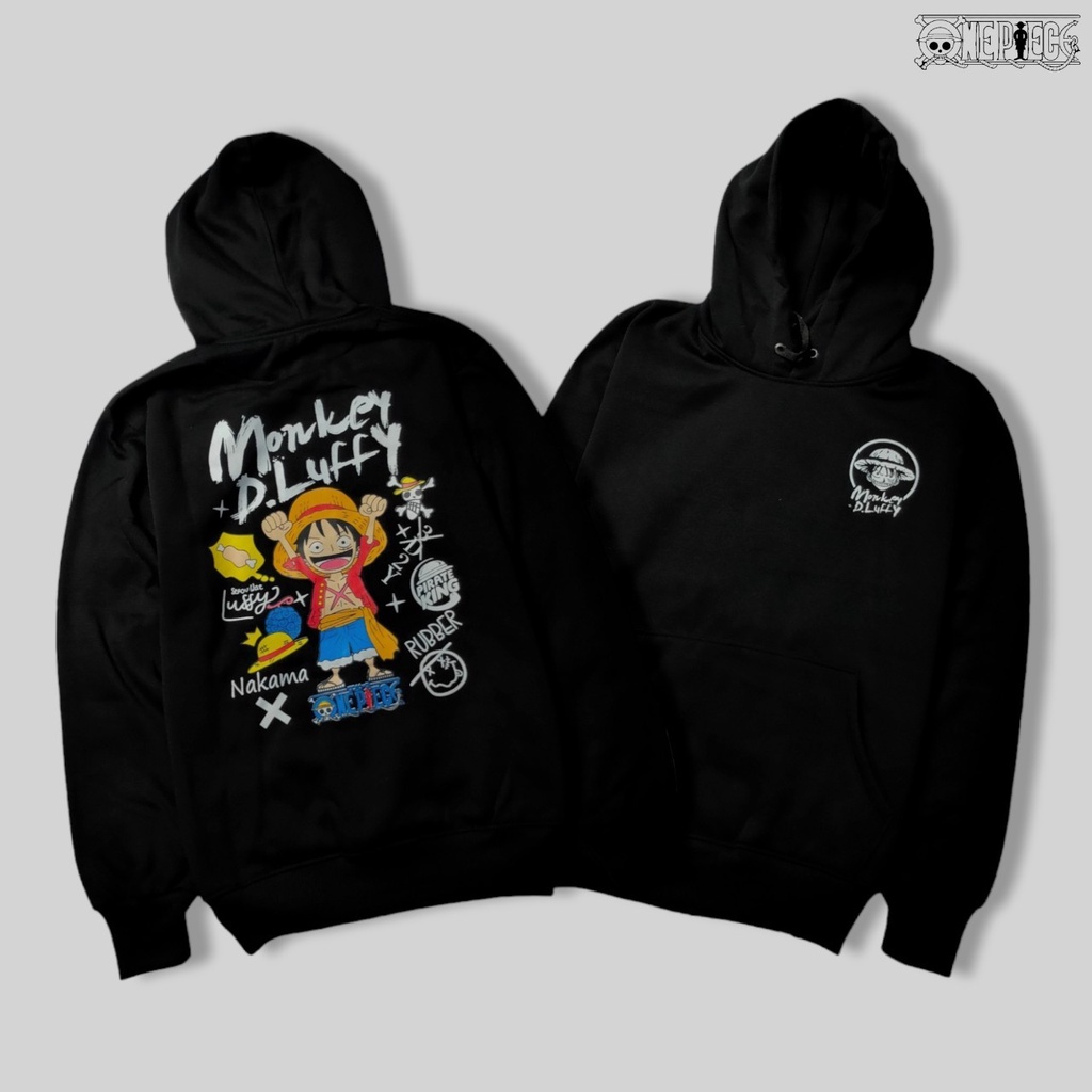 One Pice Monkey D-Luffy Hoodie II Jumper Hoodie Anime II Sweater Hoodie Sablon One Pice D-Luffy ( Pria &amp; Wanita )All Motif