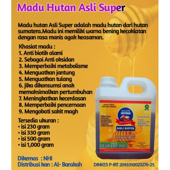 

Madu hutan murni 100%