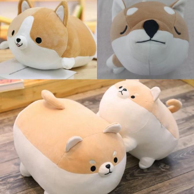 Boneka anjing corgi shiba inu Jumbo 50cm lembut spt miniso