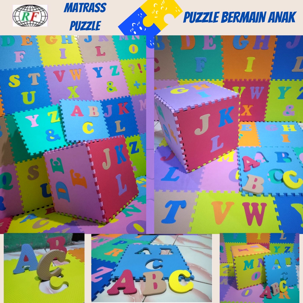 Matrass puzzle lantai Karpet Puzzle 30x30x1cm Alas Matrass Edukatif ABJAD