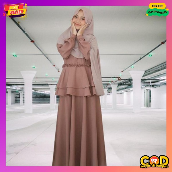 Dress Syari Hitam Juba Abaya Turkey Bordir Arab Saudi Elegan Model Terbaru Mewah Baju Gamis Wanita D