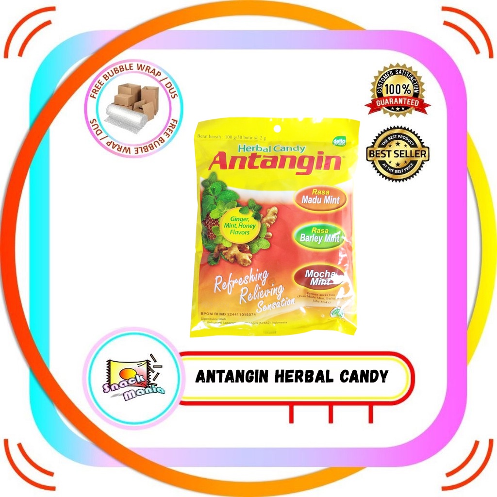 

Antangin Herbal Candy Ginger Mint Honey 100 gr Permen Herbal