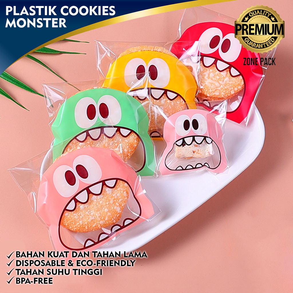 [1 PCS] Plastik Cookies Monster | Plastik kue | Plastik Permen Karakter | Kantong Kemasan Kue Biskuit Cookies