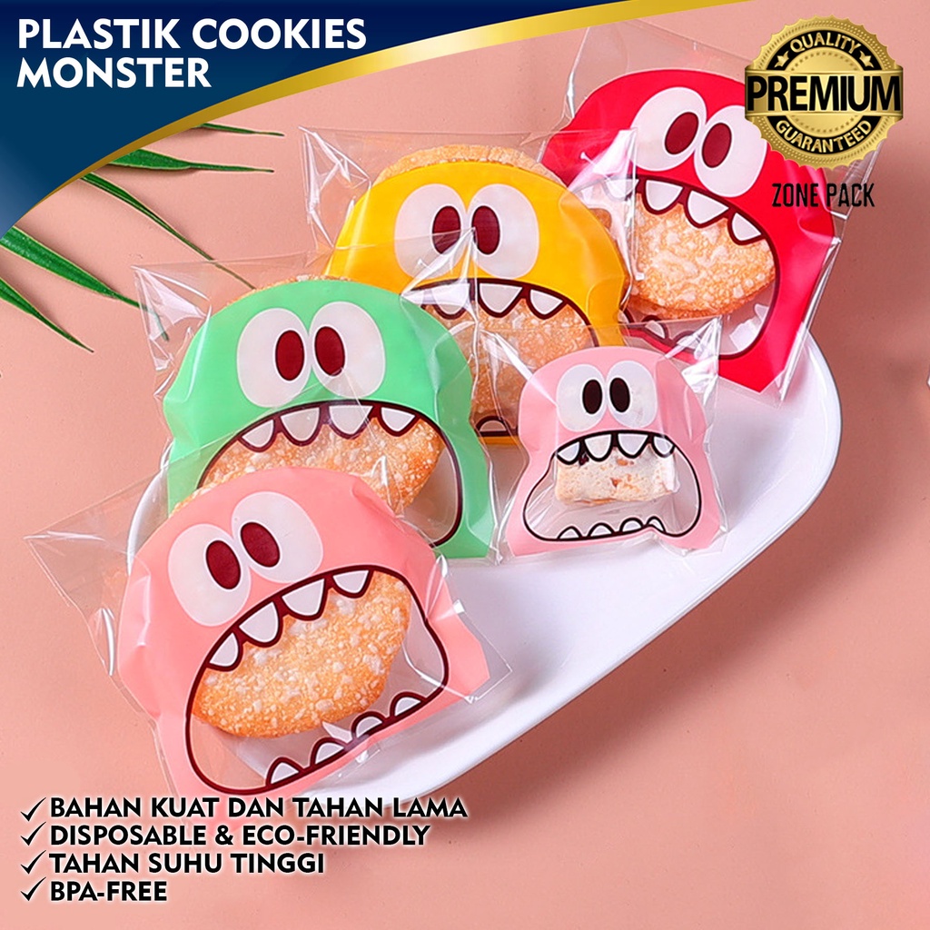 [1 PCS] Plastik Cookies Monster | Plastik kue | Plastik Permen Karakter | Kantong Kemasan Kue Biskui