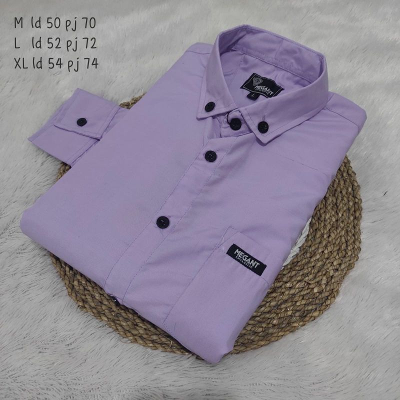 KEMEJA POLOS LILAC/KEMEJA POLOS PRIA TANGAN PANJANG LILAC