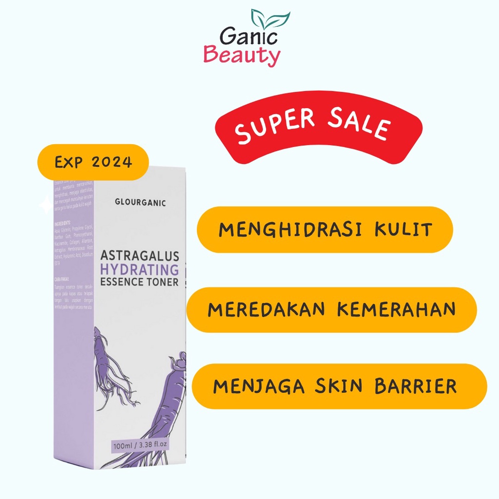 Glourganic Hydrating Toner Astragalus Melembabkan Wajah Sensitif Berjerawat