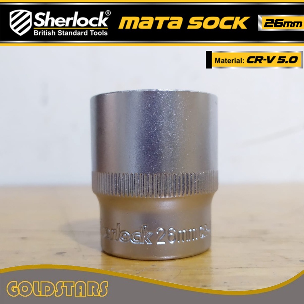 Kunci Shock 26 mm 6 PT Original Sherlock Mata Sok/Sock 1/2 inch