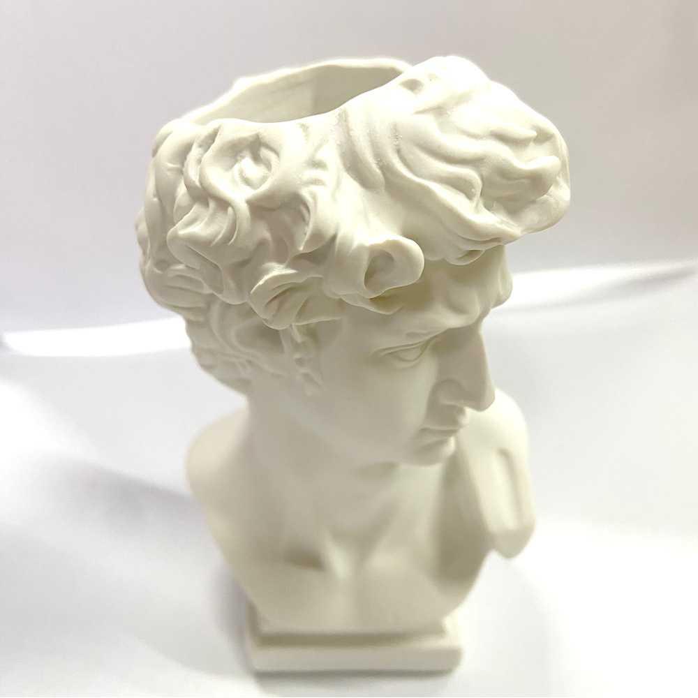 Properti Dekorasi Foto Produk Mini Romawi Figurine David Head - TKS72 - White