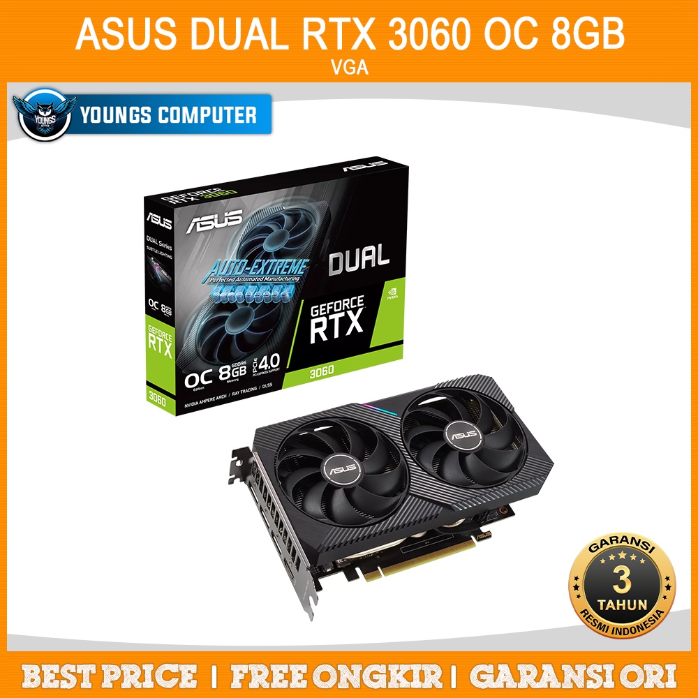 VGA ASUS GeForce RTX 3060 DUAL OC 8GB GDDR6 | RTX3060 8GB DDR6