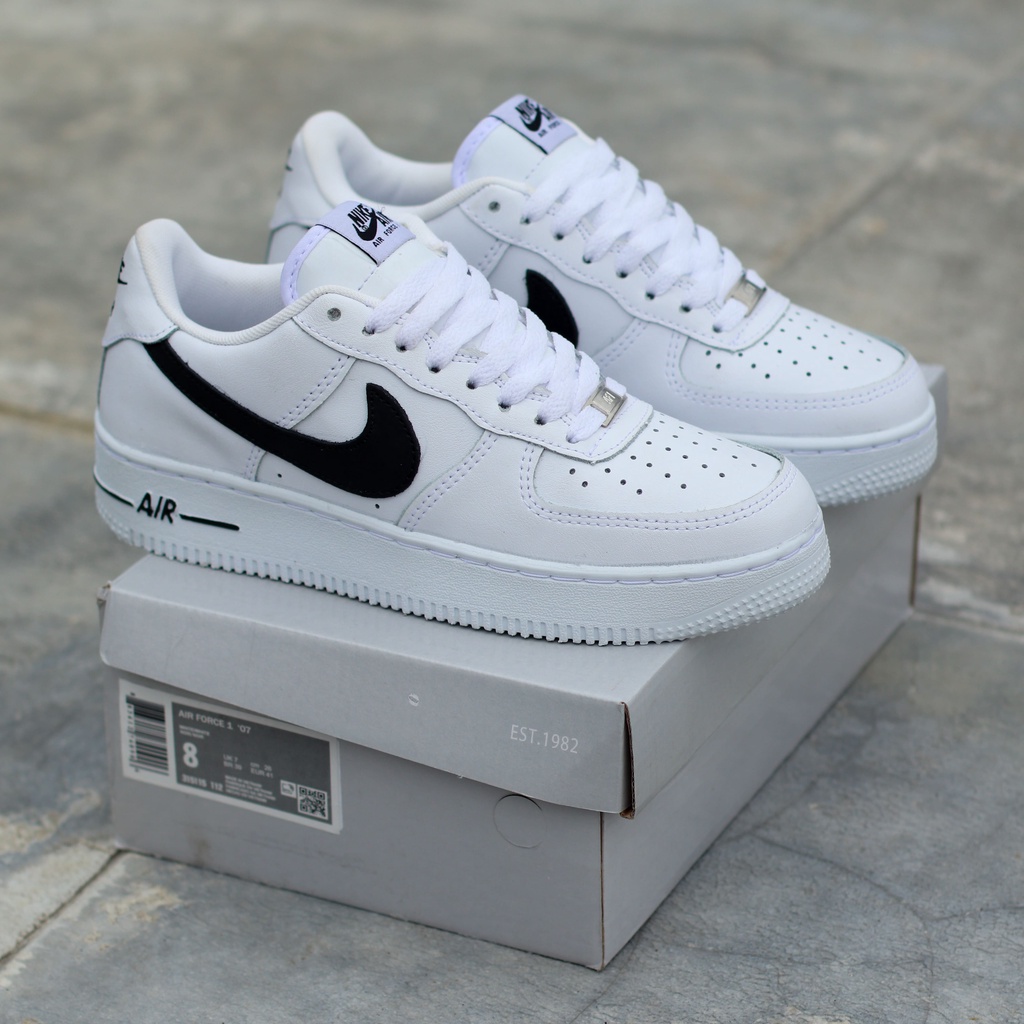 SEPATU AF-1 LOW WHITE LIST BLACK (LIVE)