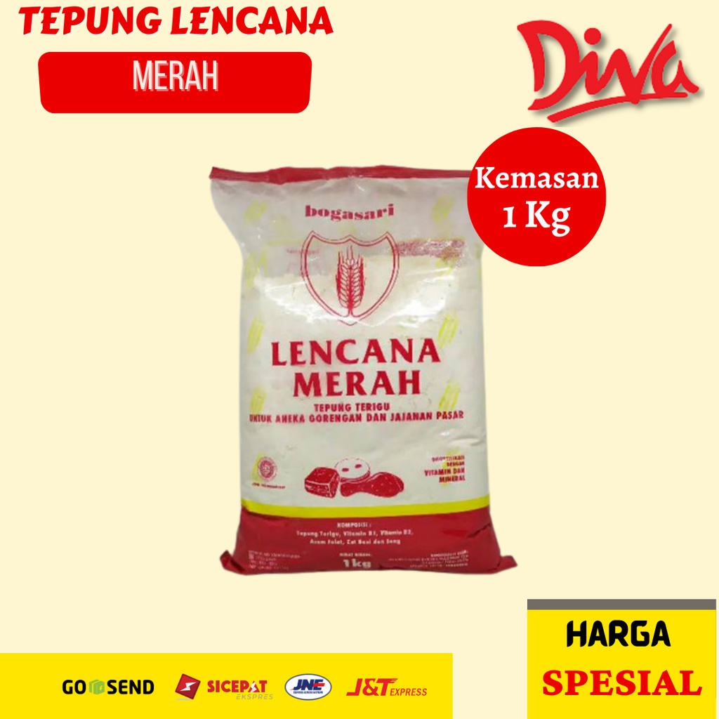 

[1kg] Tepung Lencana Merah 1 kg | Bogasari Terigu Lencana Merah