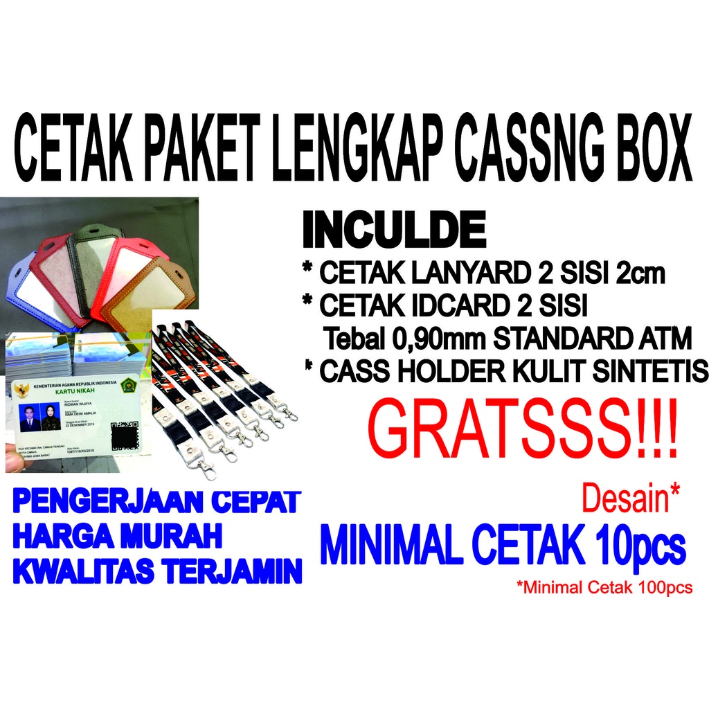

CETAK LANYARD PAKET LENGKAP 2CM SUBLIMASI CASSING KULIT SINTETIS MIN CETAK 11SET