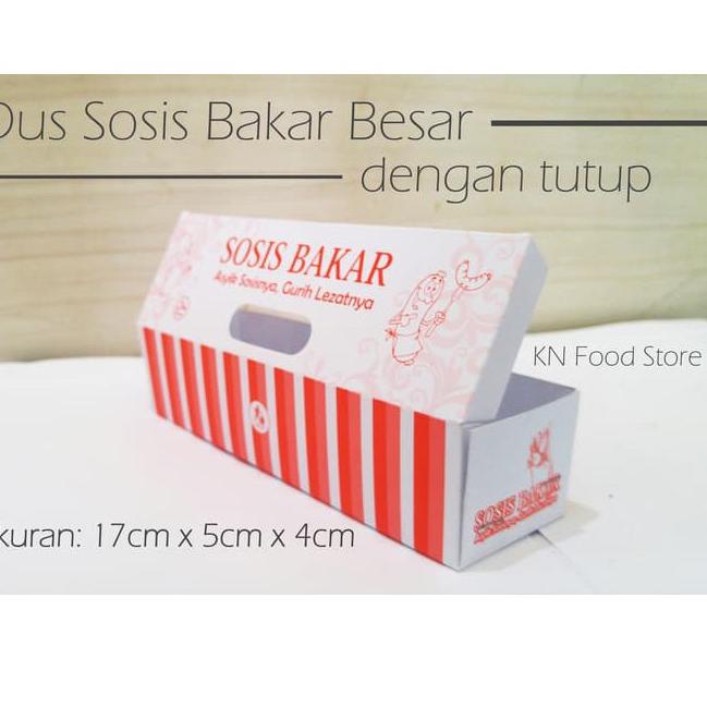 

Penjualan Favorit Dus Sosis Bakar 17Cm Dengan Tutup 50pcs-Dus Kemasan Sosis Bakar Besar-