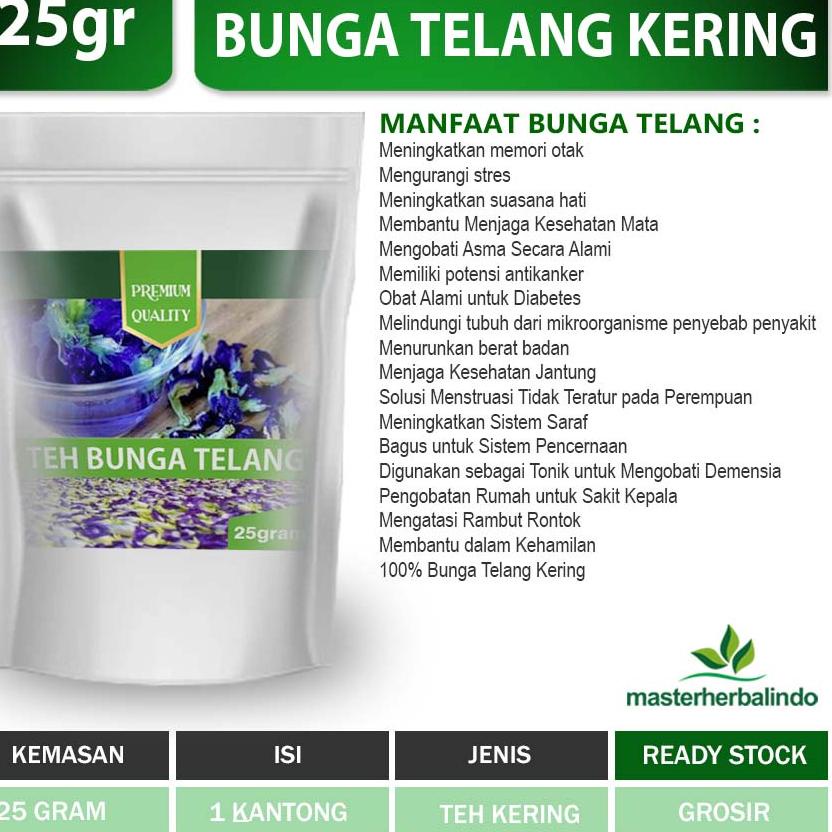 

Viral✅ Ready Stok teh bunga kembang TELANG Kering Biru Butterfly Pea ORGANIK 25Gr