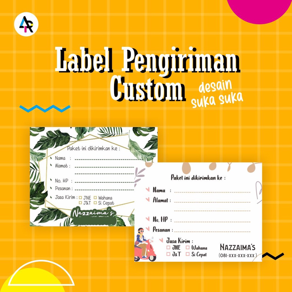 

Label Pengiriman Online Shop Custom Desain Suka Suka