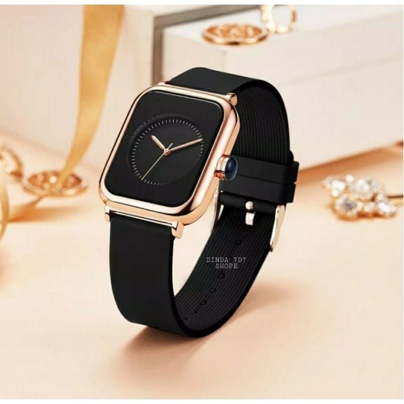 Jam Tangan Wanita Mirete Analog Original Tahan Air Strap Rubber Persegi | Jam Tangan Kasual Wanita Analog Mewah Elegan Sporty DiJamin Sesuai Foto Realpict