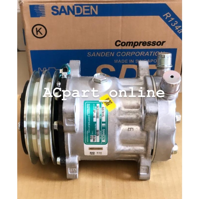 Compressor Kompresor Ac Mobil Sanden Ori Sd708-Sd7H15 -24Volt