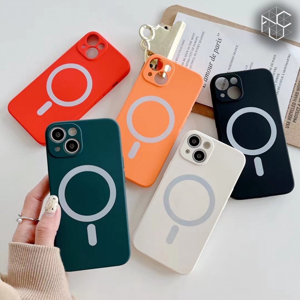 Silicone iPhone Case with MagSafe Soft Case Strong Magnetic Aesthetic Bludru Interior Colorful for iPhone 11 and 14 Series