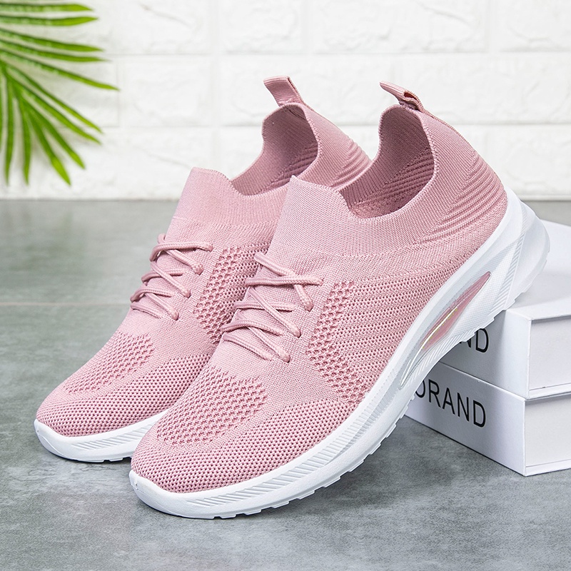 （COD）Batavia olahraga premium perempuan terbaru GROSIR sepatu  wanita rajut sepatu wanita  hitam Sepatu Wanita Sport Women Sneakers Renda N14