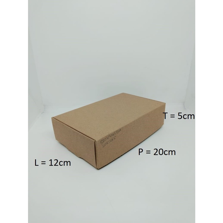 

10PCS BROWNIES BOX KRAFT 20X12X5 CM LAMINASI 325 GSM