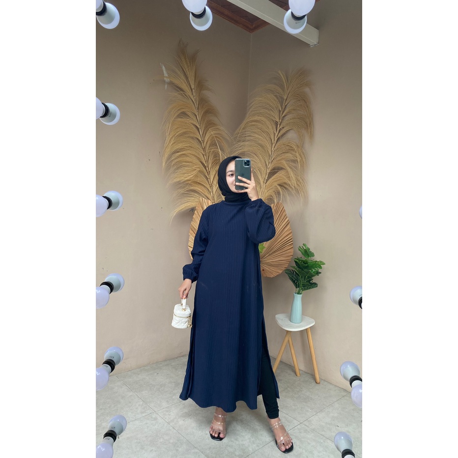 Kimia Long Tunik Hornet Knit Premium wanita