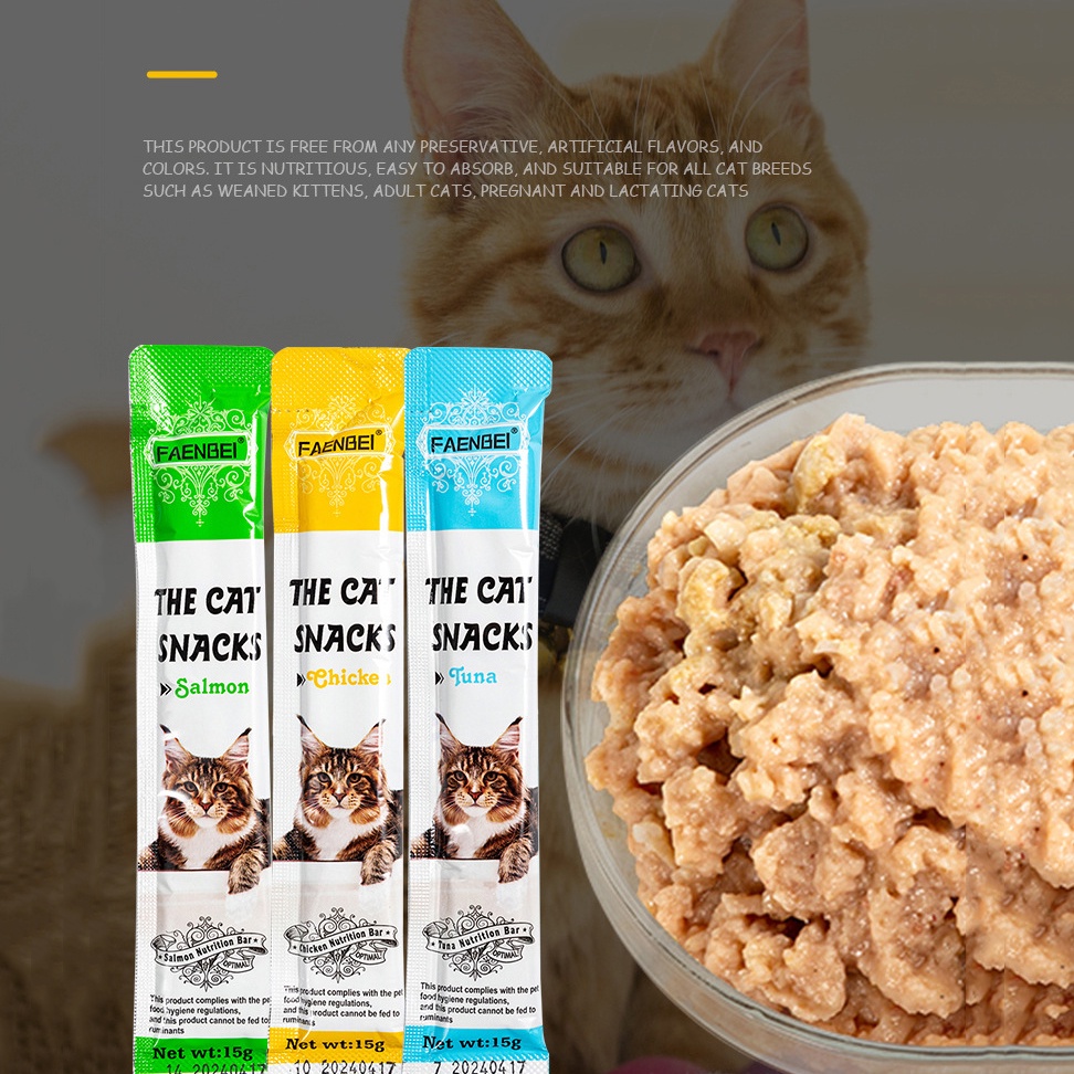 【Cat7】Snack Hewan Peliharaan Cemilan Kucing Cat Strip 15g/strip Kuing Kecil dan Kucing Besar Snack Pengemukan Kucing Pelengkapa Hewan Peliharaan