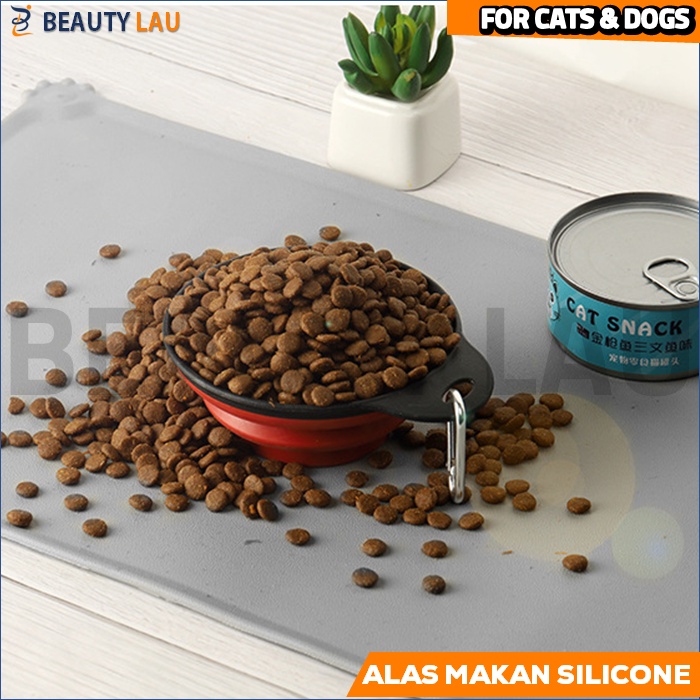 ALAS TATAKAN TEMPAT MAKAN KUCING ANJING SILIKON SILICONE ANTI SLIP WATERPROOF PET FOOD MAT DOG CAT FEEDING MAT