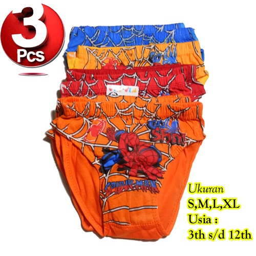 6Pcs Celana Dalam Anak Laki-Laki Usia 2th-12th Karakter Kartun Size S,M,L,XL-Vegasus Store (COD)