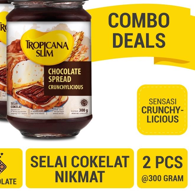 

❀ Twin Pack - Tropicana Slim Chocolate Spread 300 gram - Selai Cokelat Nikmat Tanpa Gula Pasir ✩
