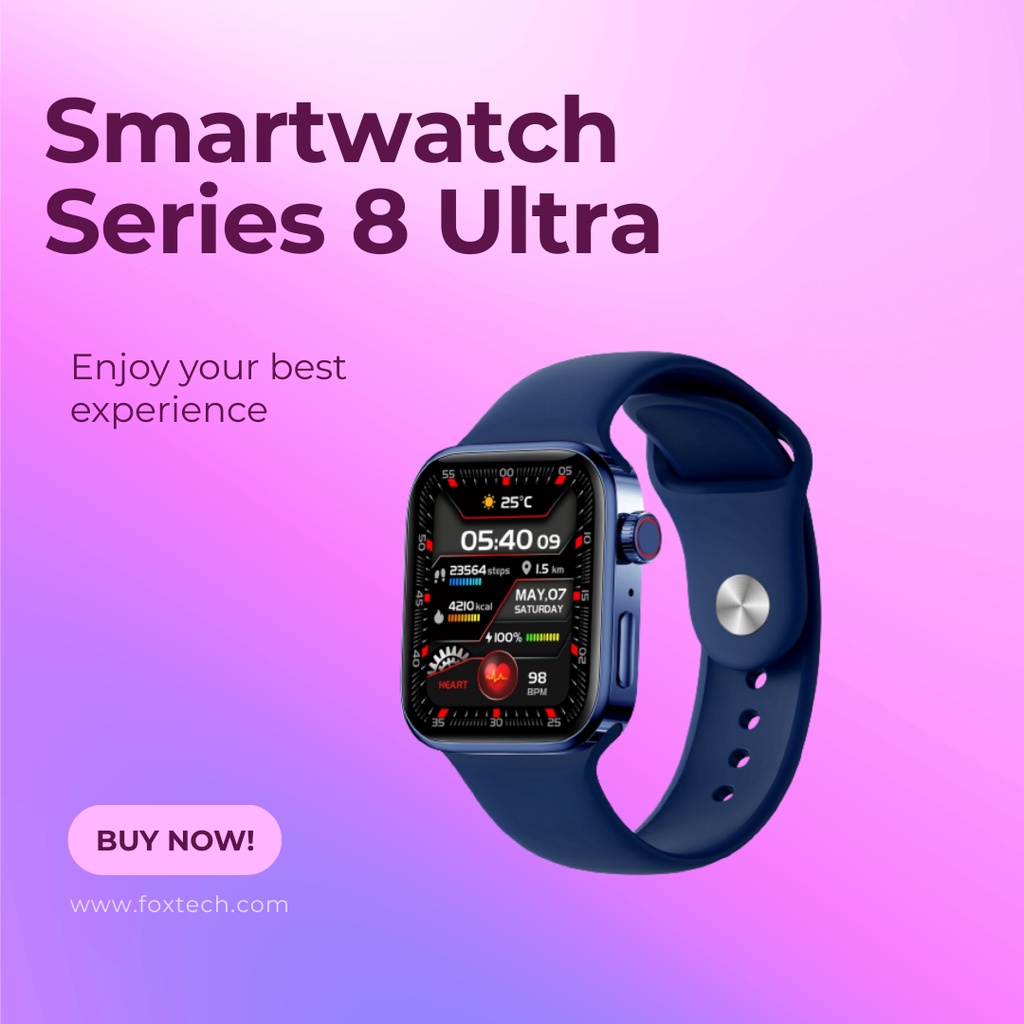 Foxtech Smartwatch Seri 8 Smart Watch Series 8 Z56 1.99 inch Screen NFC