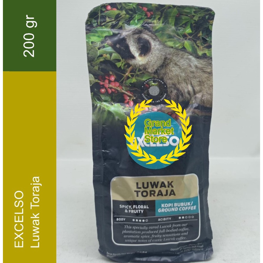 

Excelso Luwak Toraja Bubuk Kopi 200 gr Kopi Bubuk Ground Coffee 200g Excelso