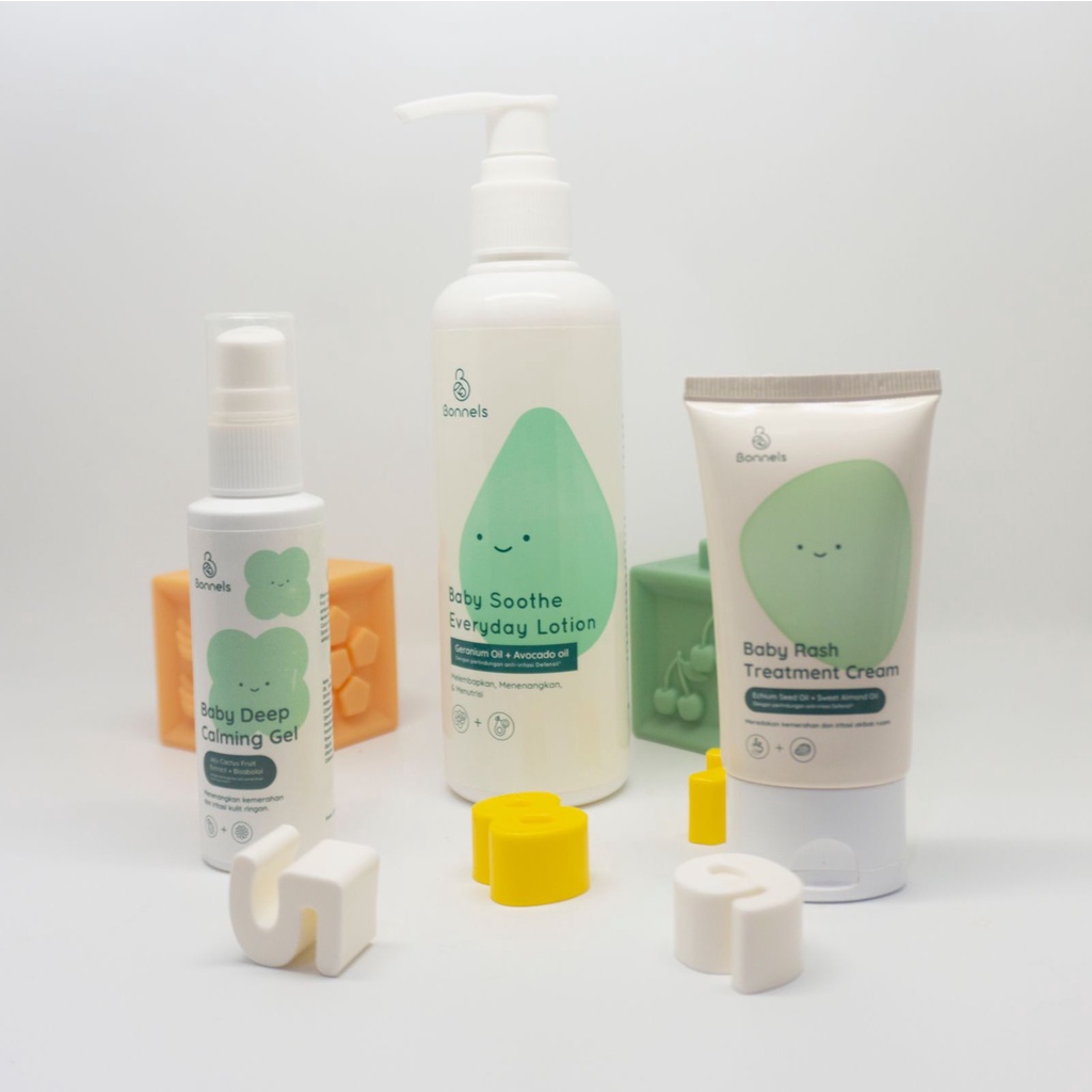 Bonnels Baby Skincare Series - Baby Deep Calming Gel - Baby Soothe Everyday Lotion - Baby Rash Treatment Cream