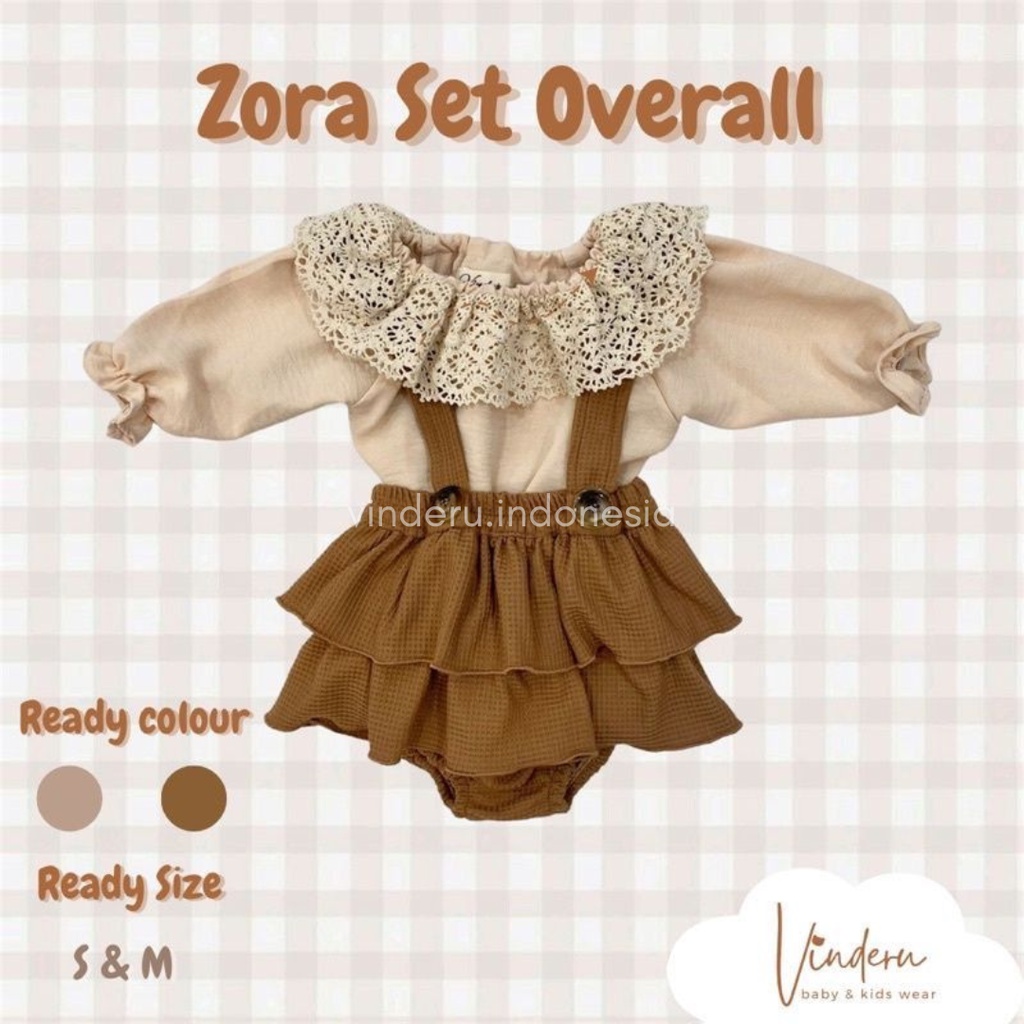 (Vinderu) Zora set overall by vinderu/overall anak/overall premium/set overall