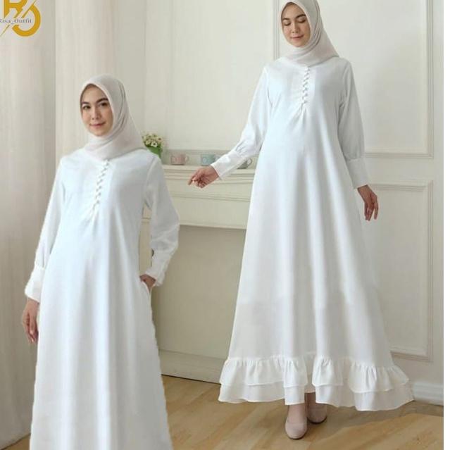 MURAH MERIAH Gamis Putih Polos Dewasa Gamis Syari Gamis Warna Putih Remaja terbaru 2022 Baju Muslim 