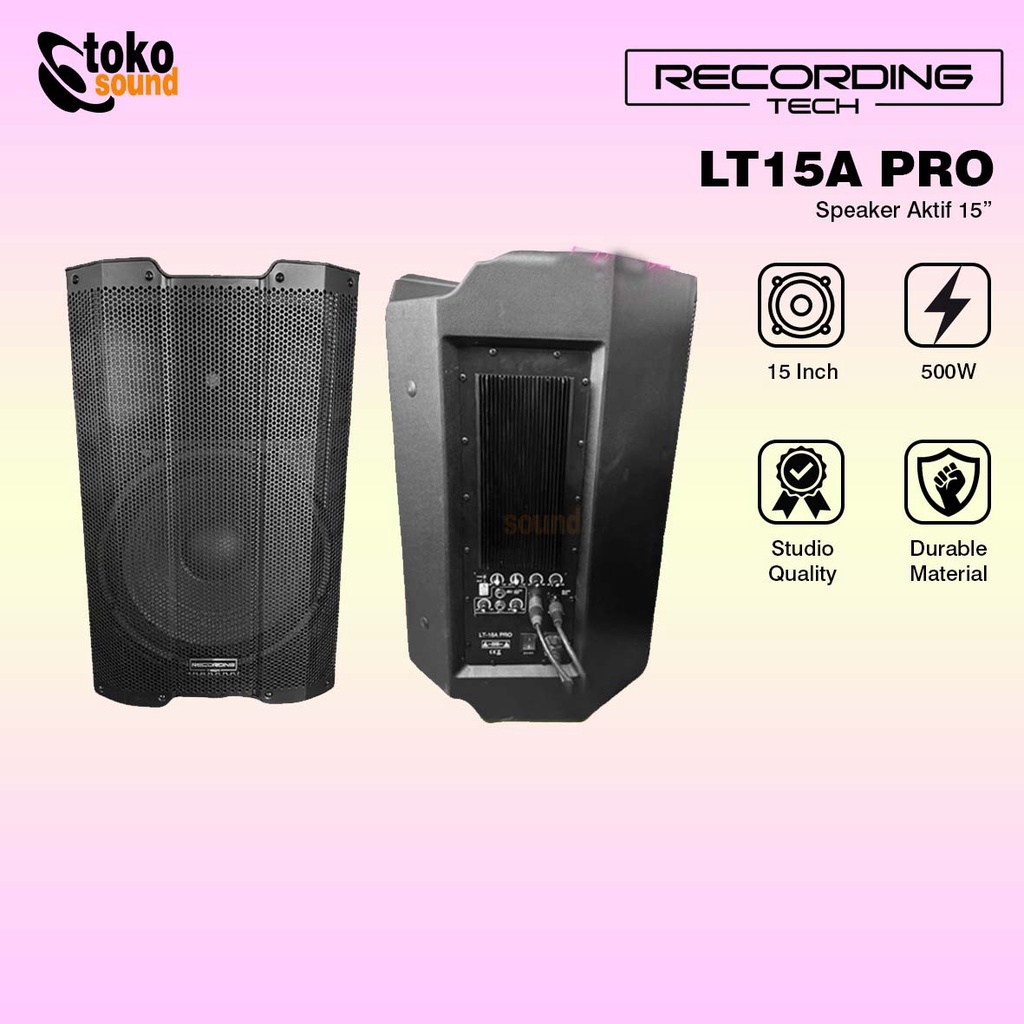 Recording Tech LT15A PRO Speaker Aktif 15 Inch Sepasang