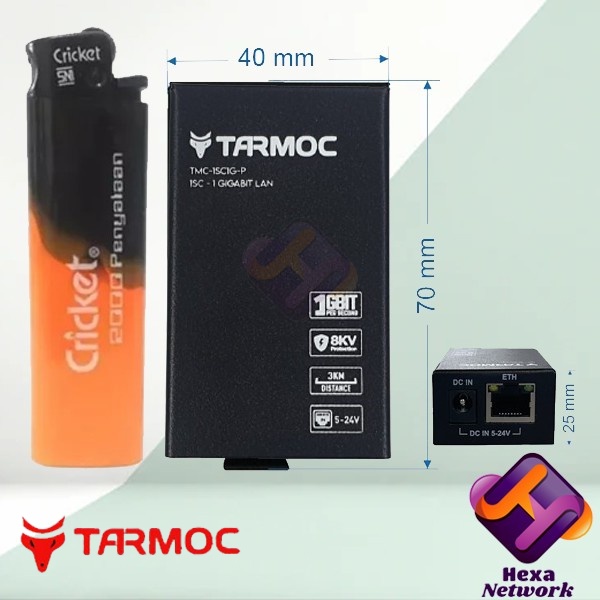 Tarmoc TMC-1SC1G-P | 1 FO 1 LAN Gigabit POE IN 5-24V HTB GS-03 A+B ( HTB Mini )