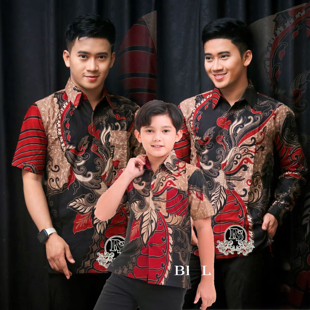 TERBARU Couple sweet || couple batik ayah dan anak cowok BATIK HITAM