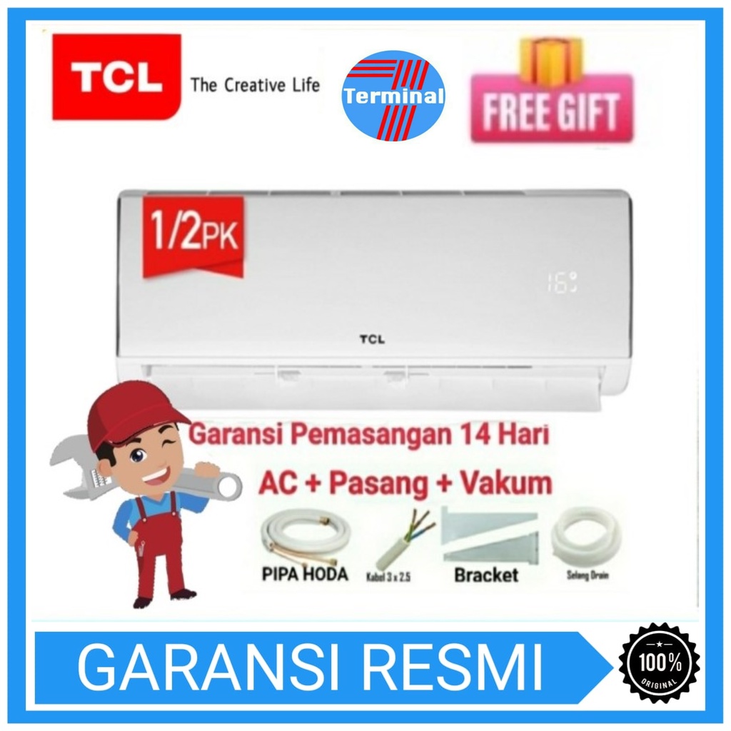 AC 1/2 PK TCL TAC-05CSA PASANG / TAC05CSA 390 WATT SILENT MODE