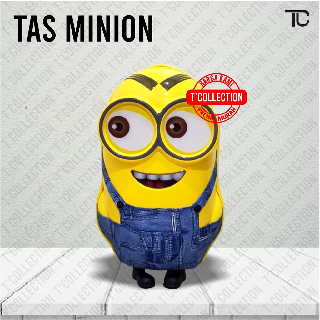 Tas Koper anak minion 18inch / Tas sekolah anak / Travel bag anak 5 D Minion