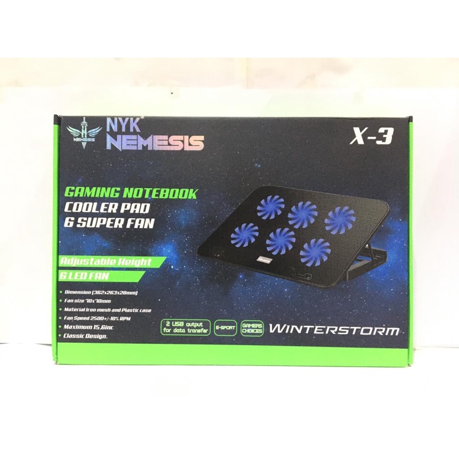 Coolingpad Cooler Laptop Pendingin Laptop Gaming NYK X3 Winterstorm