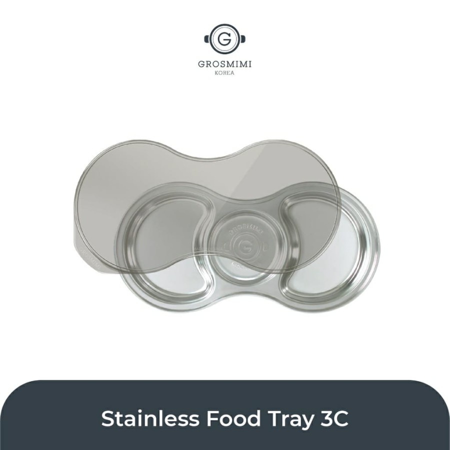 Grosmimi Stainless Baby Food Tray 3C 5C / Piring Stainless Anak